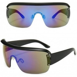 Oversized Sunglasses Oversized Square Glasses Designer - Blue - C018YZYWQUI $12.34