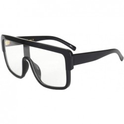 Rimless Premium Oversized Sunglasses Women Men Flat Top Square Frame Shades - Clear Lens - CS18520DMUH $28.97