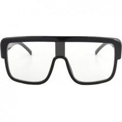 Rimless Premium Oversized Sunglasses Women Men Flat Top Square Frame Shades - Clear Lens - CS18520DMUH $15.84