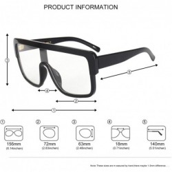 Rimless Premium Oversized Sunglasses Women Men Flat Top Square Frame Shades - Clear Lens - CS18520DMUH $15.84