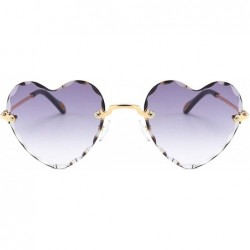 Oversized Vintage style Heart Sunglasses for Women metal PC UV 400 Protection Sunglasses - Gray - C818SZUEOAR $38.06