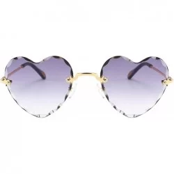 Oversized Vintage style Heart Sunglasses for Women metal PC UV 400 Protection Sunglasses - Gray - C818SZUEOAR $24.87