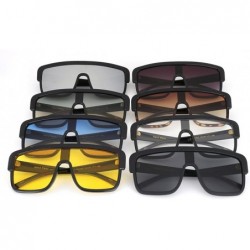 Rimless Premium Oversized Sunglasses Women Men Flat Top Square Frame Shades - Clear Lens - CS18520DMUH $15.84