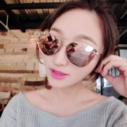 Round Cat Eye Vintage Er Rose Gold Mirror Sunglasses Women Metal Reflective Flat Lens Sun Glasses Female 2018 - CJ198AHIZIR $...