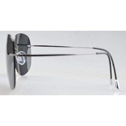 Aviator Rimless Titanium Frame Polarized Sunglasses - Aviator Gunmetal Frame - C518ZD9WNYR $41.01