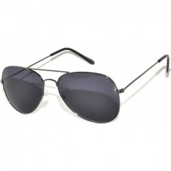 Aviator Aviator Style Sunglasses Colored Lens Metal Frame UV 400 Men Women - Gun Frame Smoke Lens - CZ11MK7N0KP $17.52