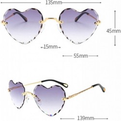 Oversized Vintage style Heart Sunglasses for Women metal PC UV 400 Protection Sunglasses - Gray - C818SZUEOAR $24.87