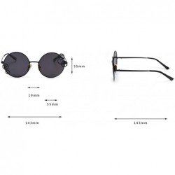 Oversized Trendy Round Sunglasses Women Metal Frame with Gear and Chain Shades UV Protection - C2 - C0190ODK4H4 $13.95
