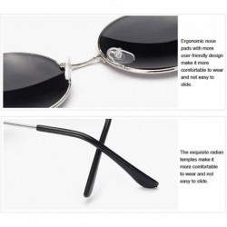 Rimless Retro Round Sunglasses Women-Luxury Polarized Shade Glasses-Metal Frame - E - CK1905Z6KRS $27.47