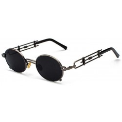 Round Steampunk Sunglasses for Women Metal Round Frame Eyewear UV400 - 7 - C6190E2TKXR $19.18