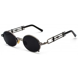 Round Steampunk Sunglasses for Women Metal Round Frame Eyewear UV400 - 7 - C6190E2TKXR $7.97