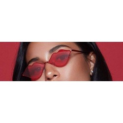 Wayfarer Lip Shape Retro Kiss Sunglasses Women Sun Glasses Alloy Mirror Sunglasses 100% UV400 Polarized Lenses - Gd007-6 - CJ...