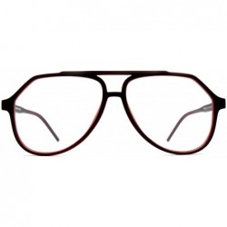 Aviator Eyeglasses 8024 Trendy Aviator - for Womens-Mens 100% UV PROTECTION - Brown-red - CB192THO8QD $33.35