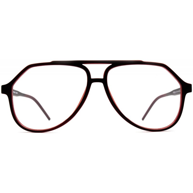 Aviator Eyeglasses 8024 Trendy Aviator - for Womens-Mens 100% UV PROTECTION - Brown-red - CB192THO8QD $33.35