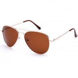 Aviator Polarized Night Vision Driving Glasses Amber Lens & Day Time Driving Sunglasses - Gold/Brown - C111LTPBWQX $23.55