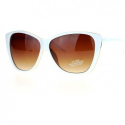 Butterfly Oversize Womens Cat Eye Butterfly Diva Chic Sunglasses - White Brown - C912I5GR4Y7 $14.89