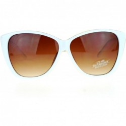 Butterfly Oversize Womens Cat Eye Butterfly Diva Chic Sunglasses - White Brown - C912I5GR4Y7 $14.89