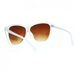 Butterfly Oversize Womens Cat Eye Butterfly Diva Chic Sunglasses - White Brown - C912I5GR4Y7 $14.89