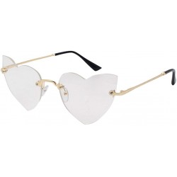 Rimless Heart Shape Sunglasses Party Sunglasses Women Polarized Sunglasses Rimless Transparent Candy Color Eyewear - C4194KSA...