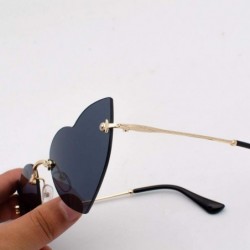 Rimless Heart Shape Sunglasses Party Sunglasses Women Polarized Sunglasses Rimless Transparent Candy Color Eyewear - C4194KSA...