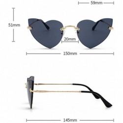 Rimless Heart Shape Sunglasses Party Sunglasses Women Polarized Sunglasses Rimless Transparent Candy Color Eyewear - C4194KSA...