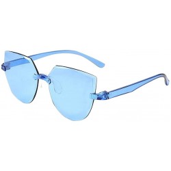 Round Sunglasses Frameless Multilateral Colorful - E - CL1908736A5 $17.15