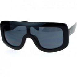 Oversized Futuristic Fashion Sunglasses Unisex Oversized Frame Shield Shades UV 400 - Black (Black) - CM186KT8U2W $20.23