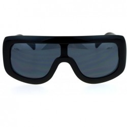 Oversized Futuristic Fashion Sunglasses Unisex Oversized Frame Shield Shades UV 400 - Black (Black) - CM186KT8U2W $12.58