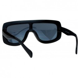 Oversized Futuristic Fashion Sunglasses Unisex Oversized Frame Shield Shades UV 400 - Black (Black) - CM186KT8U2W $12.58