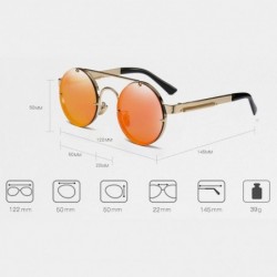 Wayfarer Retro Round Sunglasses Mens Womens with Case - UV 400 Protection Metal Frame - Pink - CO18G7X3N3G $10.76