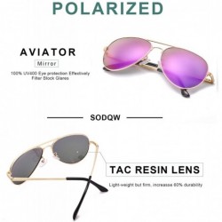 Aviator Aviator Sunglasses for Women Polarized Mirrored - Large Metal Frame - UV 400 Protection - C218DINKTXW $25.04