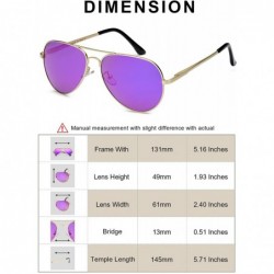 Aviator Aviator Sunglasses for Women Polarized Mirrored - Large Metal Frame - UV 400 Protection - C218DINKTXW $25.04