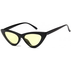 Oval Retro Small Sunglasses-Polarized Shade Glasses With Classic Narrow Cat Eye Lens - G - CP1905ZW3R5 $35.54