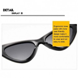 Oval Retro Small Sunglasses-Polarized Shade Glasses With Classic Narrow Cat Eye Lens - G - CP1905ZW3R5 $35.54