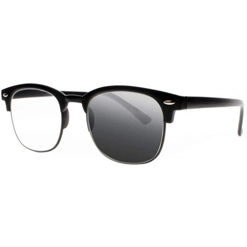 Oval Mens Retro Oval frame BifocalTransition Photochromic Reading Glasses UV400 Sunglasses - Black - CB18KWEGZR3 $19.10