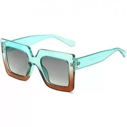 Square Men and women Sunglasses Two-tone Big box sunglasses Retro glasses - Green - CO18LL8LSQU $18.91