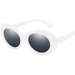 Round Vintage Round Sunglasses for Women Men Classic Retro Glasses UV 400 Lens Reflective Sunglasses - No.2 White Grey - C018...