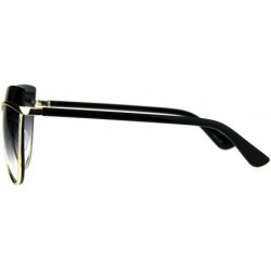 Butterfly Womens Sunglasses Unique Overlap Lens Designer Style Shades UV 400 - Black (Smoke) - C918DZ66CZM $9.37