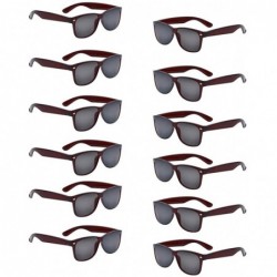 Goggle Bulk 12 Pack Neon Retro Sunglasses Unisex Adult Kids Party Favors Decor Glasses - Adult Amber - CF18ENMHY56 $34.31