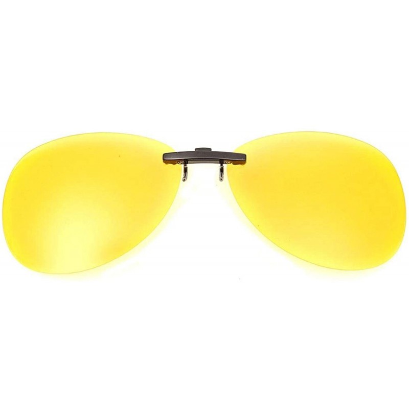 Square Hot Sell Mens Womens Polarized Clip Sunglasses Driving Night Vision Anti UVA Clips Riding - Yellow - CU197Y77WOD $15.40