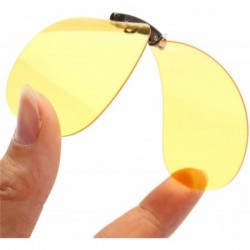 Square Hot Sell Mens Womens Polarized Clip Sunglasses Driving Night Vision Anti UVA Clips Riding - Yellow - CU197Y77WOD $15.40