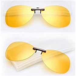 Square Hot Sell Mens Womens Polarized Clip Sunglasses Driving Night Vision Anti UVA Clips Riding - Yellow - CU197Y77WOD $15.40