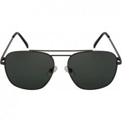 Square Square Aviator Sunglasses Men Metal Square Sunglasses Double Brow Bar 5133-KGM - CS180CE2G4H $7.72