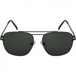 Square Square Aviator Sunglasses Men Metal Square Sunglasses Double Brow Bar 5133-KGM - CS180CE2G4H $7.72
