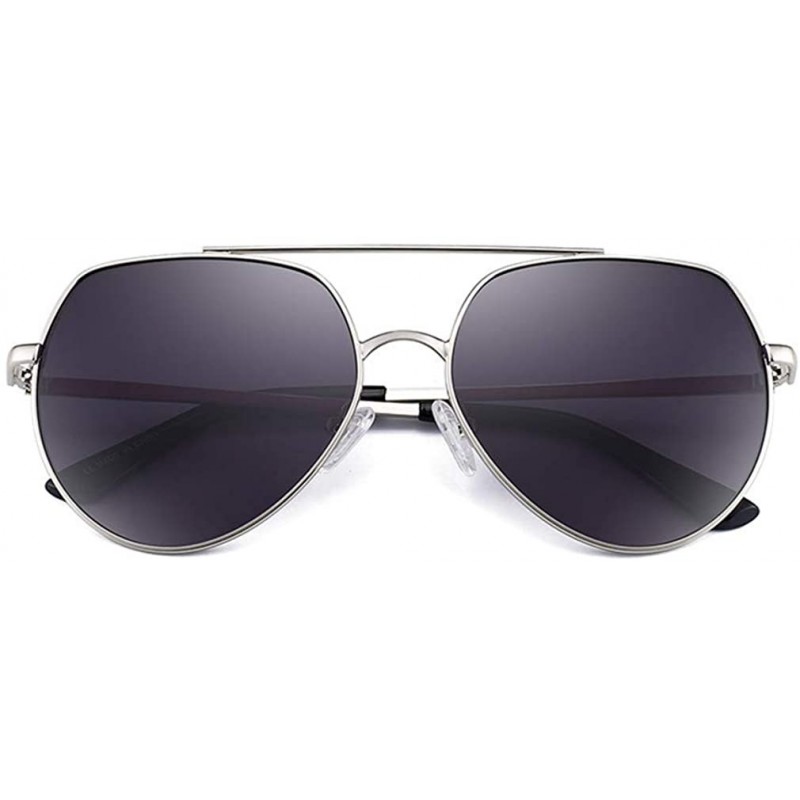 Aviator Unisex Aviator Sunglasses Polarized Sun Glasses For Men or Women - Silver - CQ18WTO8UWR $17.50