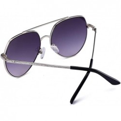 Aviator Unisex Aviator Sunglasses Polarized Sun Glasses For Men or Women - Silver - CQ18WTO8UWR $17.50