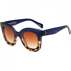 Rectangular Vintage Oval Sunglasses Women-Cat Eye Owersized Lens-Fashion Leopard Eyewear - D - CC190EEWYR6 $58.31