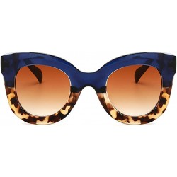 Rectangular Vintage Oval Sunglasses Women-Cat Eye Owersized Lens-Fashion Leopard Eyewear - D - CC190EEWYR6 $37.60