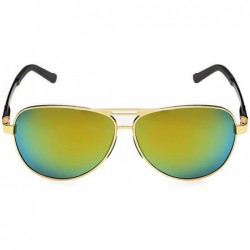 Oval Mens Sunglasses Unique Frame Designed Color Lens Feature Style - Black/Green - CB11ZBUGN39 $21.50