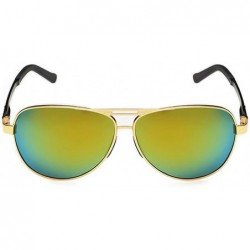 Oval Mens Sunglasses Unique Frame Designed Color Lens Feature Style - Black/Green - CB11ZBUGN39 $21.50